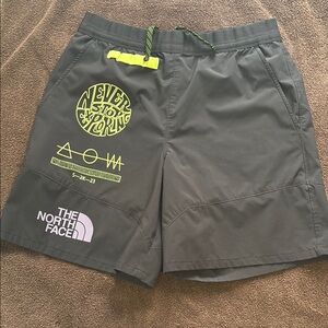 The North Face black run Shorts with Neon Accents